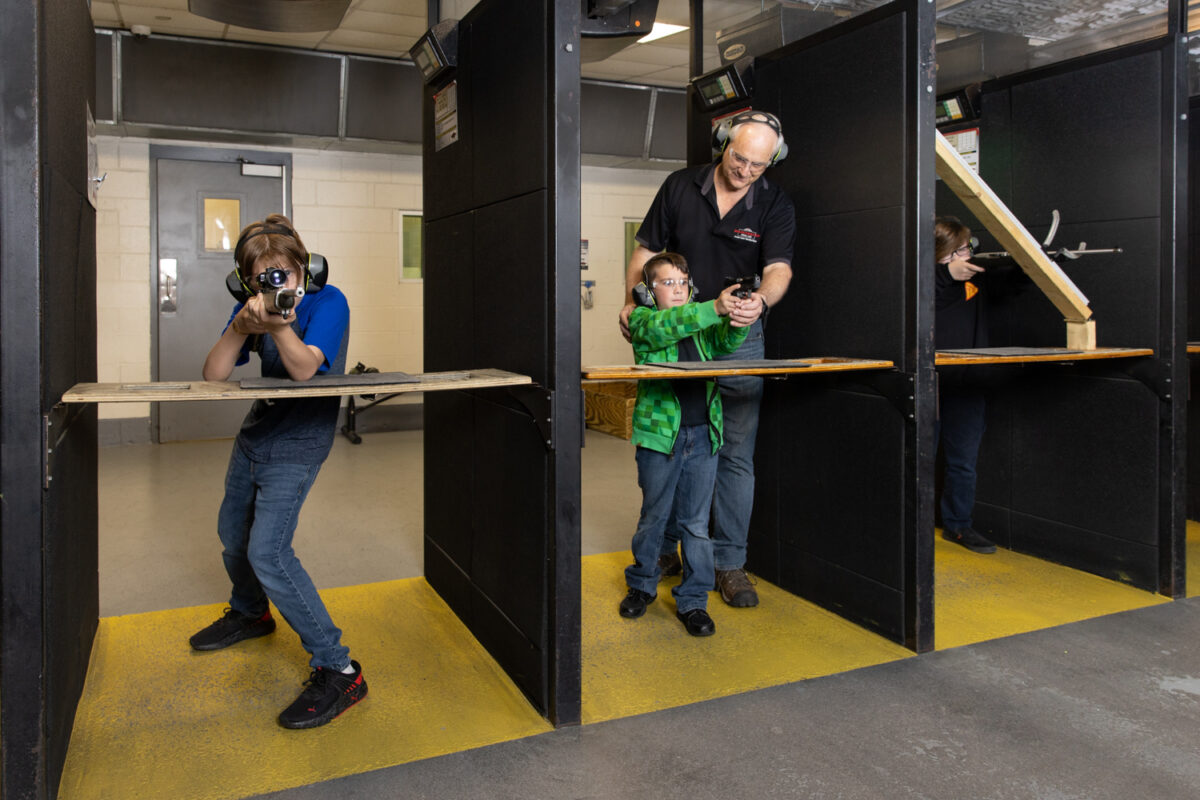 Youth firearm training at Manchester Firing Line.